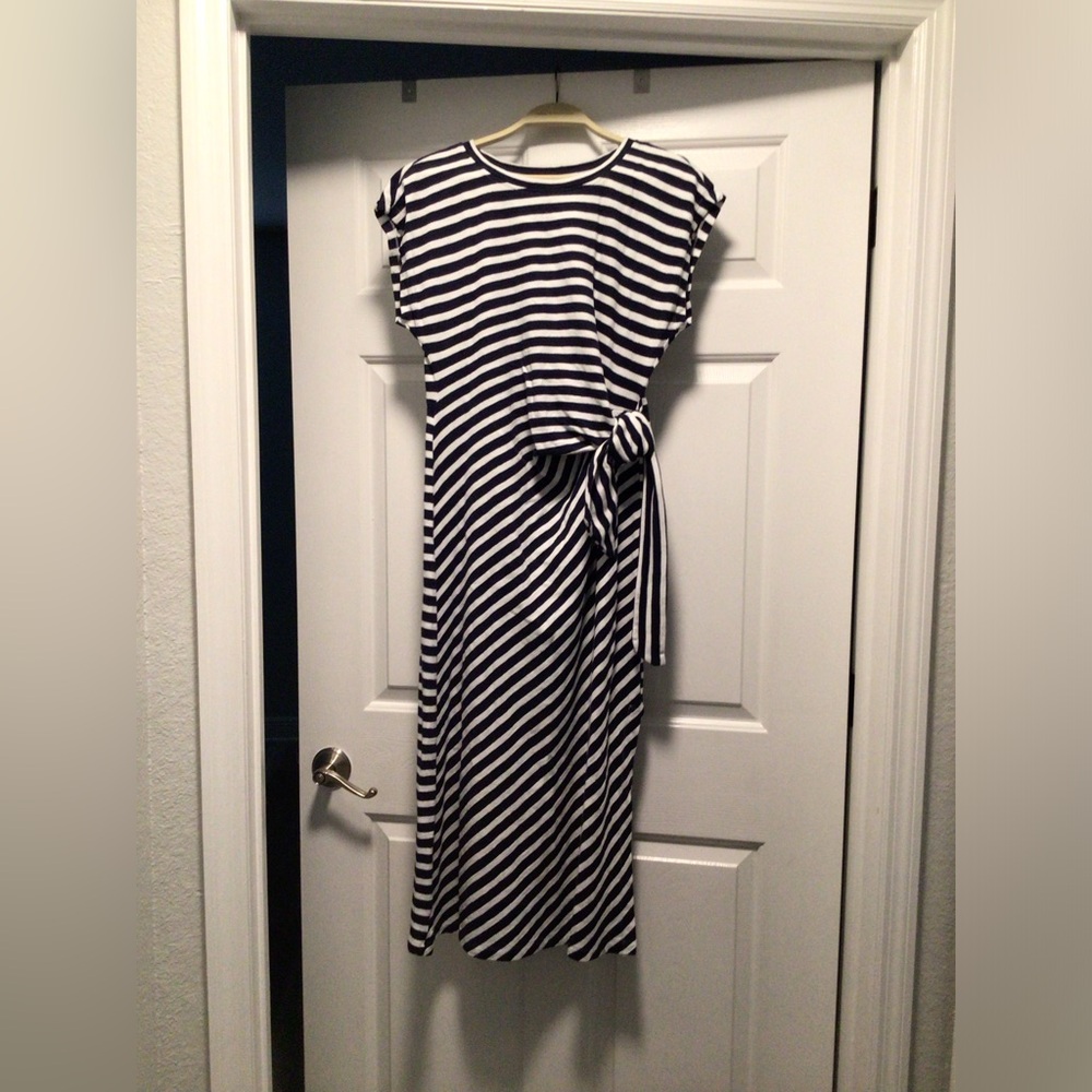 Loft blue and white striped dress.